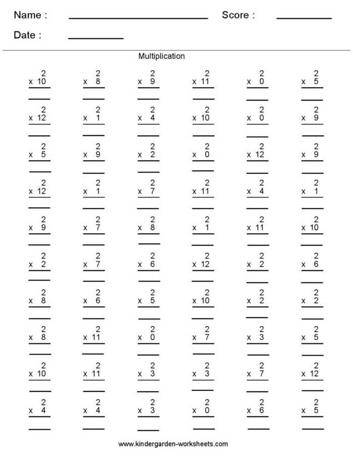 Multiplication Worksheets