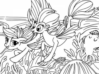 My Little Pony Movie Coloring Page Undersea Ponies