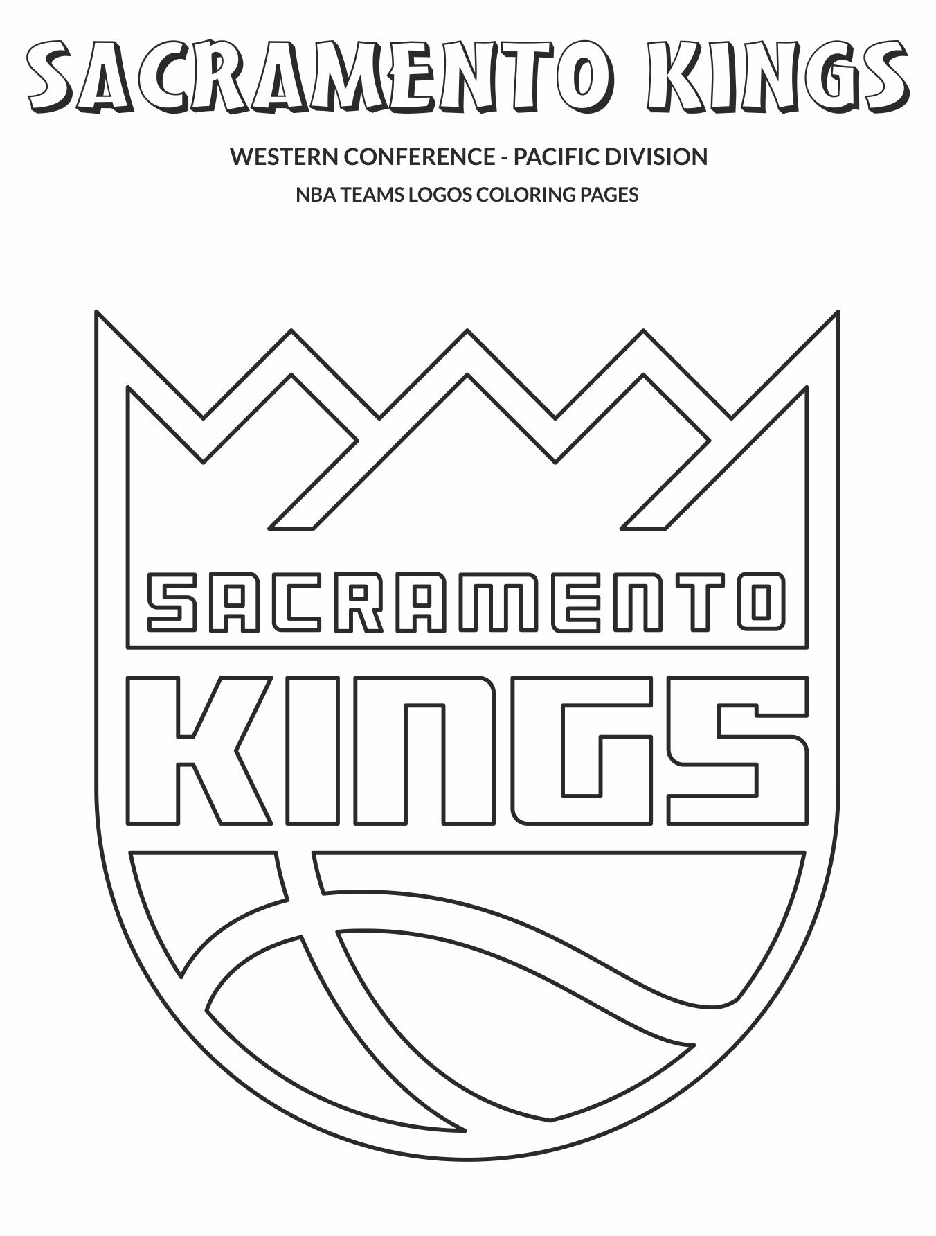 nba sacramento kings coloring pages