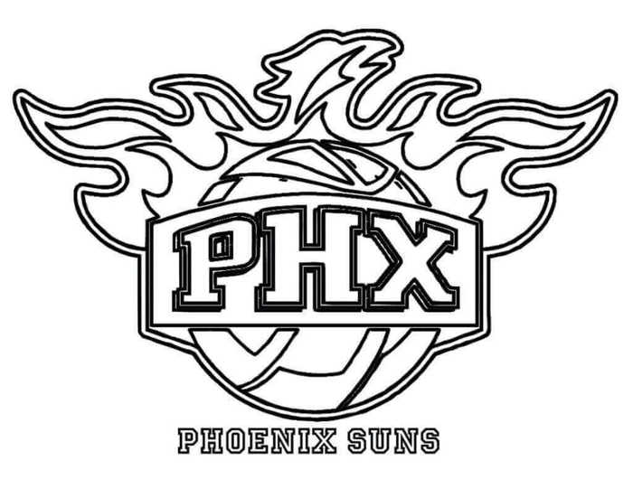 Nba Coloring Pages Phoenix Suns