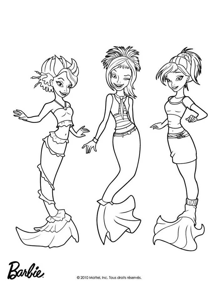 New Barbie Mermaid Coloring Page