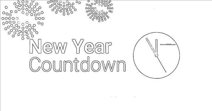 New Year Countdown Coloring Page