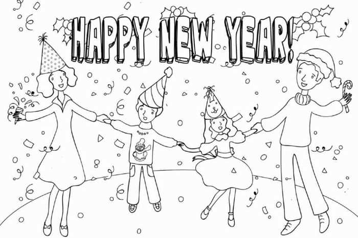 New Year Coloring Pages