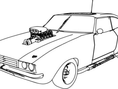 Old Sport Muscle Car Coloring Page for Boys