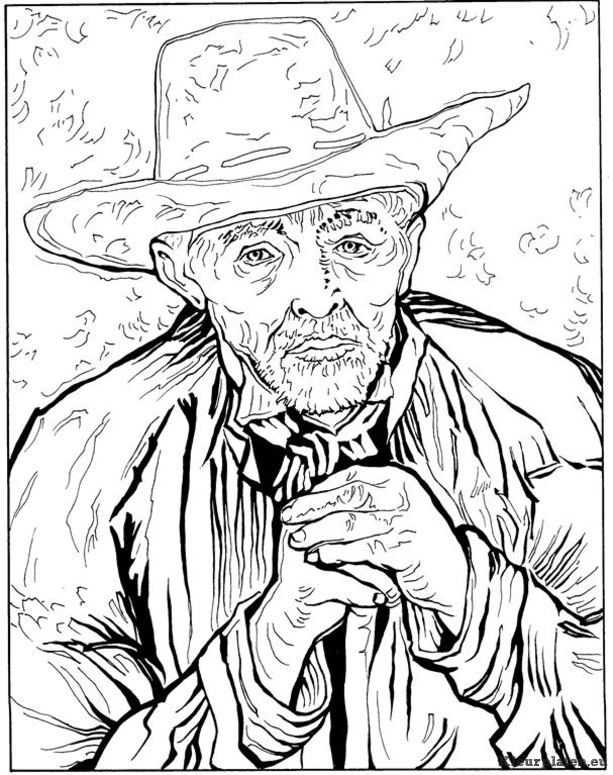 Patience Escalier Peasant Van Gogh Coloring Pages