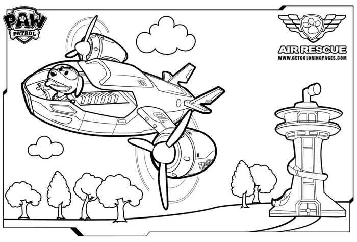 Paw Patrol Aircraft Coloring Page