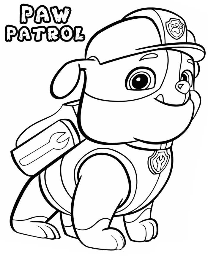 Paw Patrol Coloring Pages Rubble