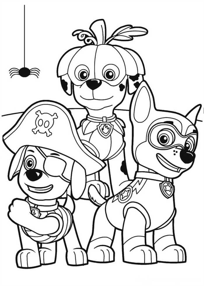 Paw Patrol Halloween Coloring Page