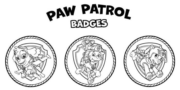 Paw Patrol Printable Badges To Color