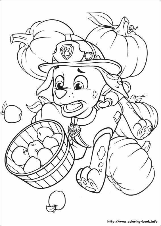 Paw Patrol Thanksgiving Coloring Page