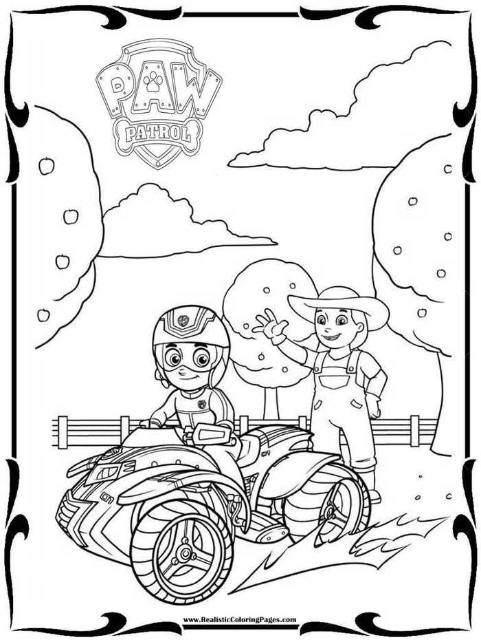 Paw Patrol Visits Farm Coloring Page