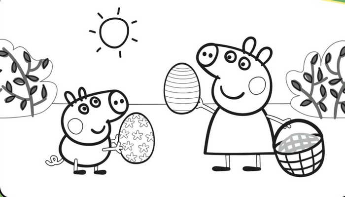 Peppa Pig Easter Egg Hunt Coloring Page