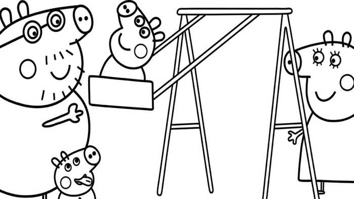 Peppa Pig Swinging Coloring Printable