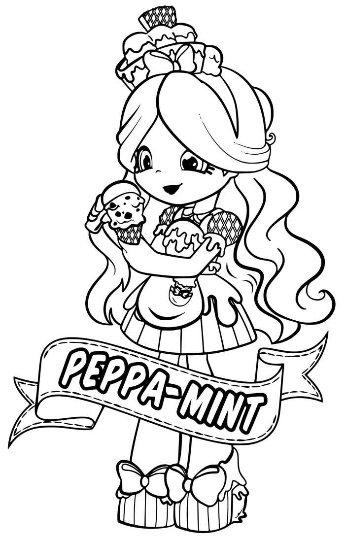 Peppa Mint Shoppies Coloring Pages