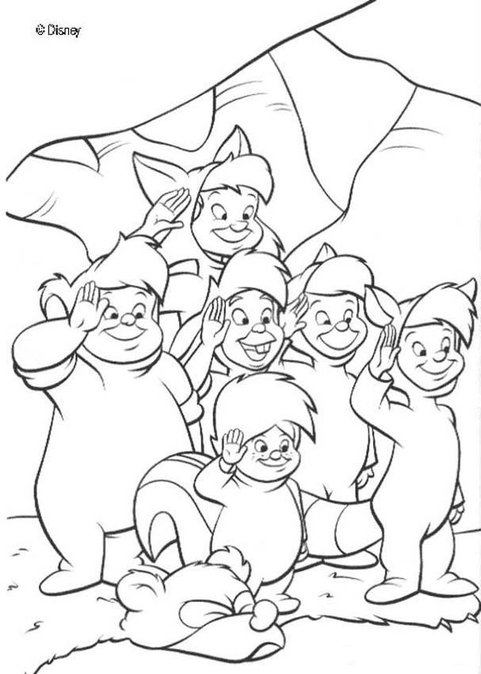 Peter Pan And Darling Kids On The Clock Coloring Pages