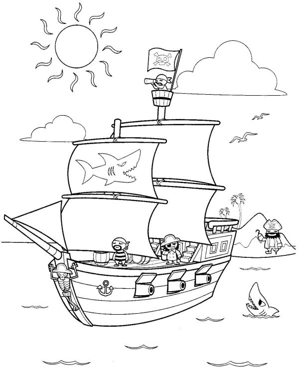 Pirate Ship Coloring Pages