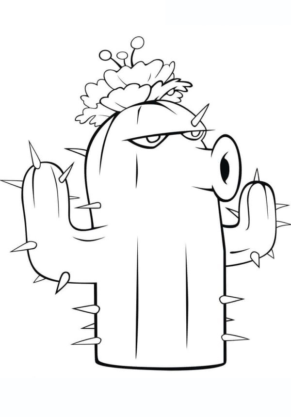 Plants vs Zombies Coloring Pages Cactus