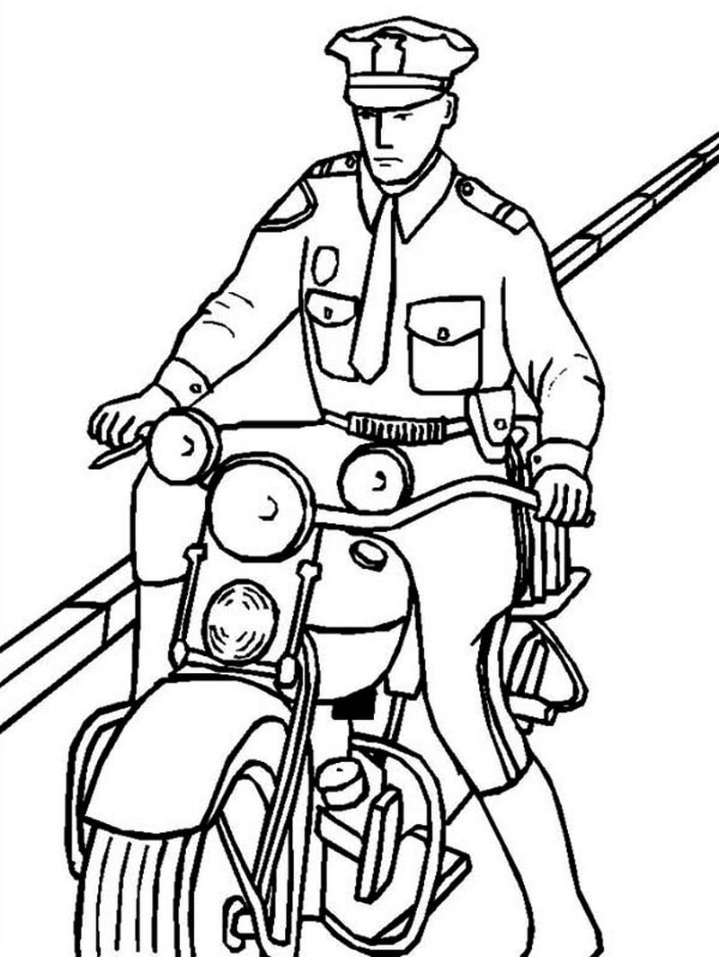 Police Motorcycle Coloring Pages