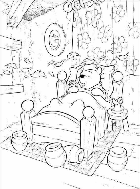 Pooh Thanksgiving Coloring Page