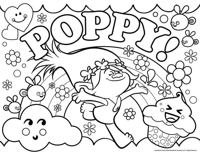 Poppy Trolls Coloring Pages