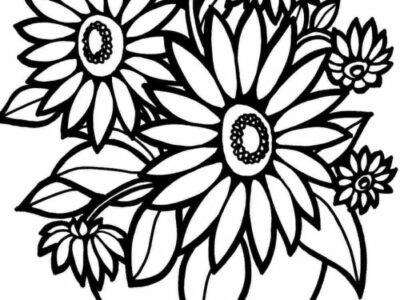 Pot flowers coloring pages for adult