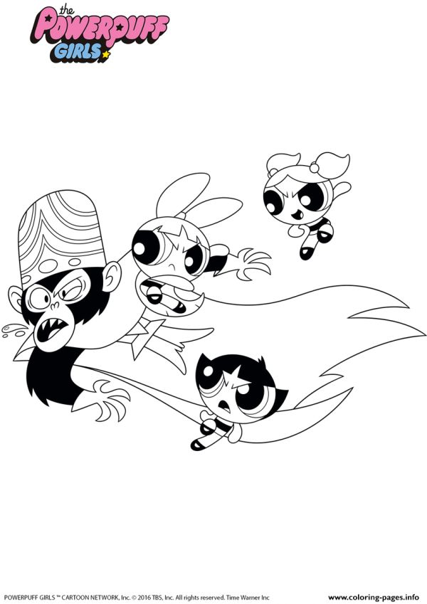 Ppg Vs Monkey See Doggie Do Powerpuff Girls Coloring Pages Printable