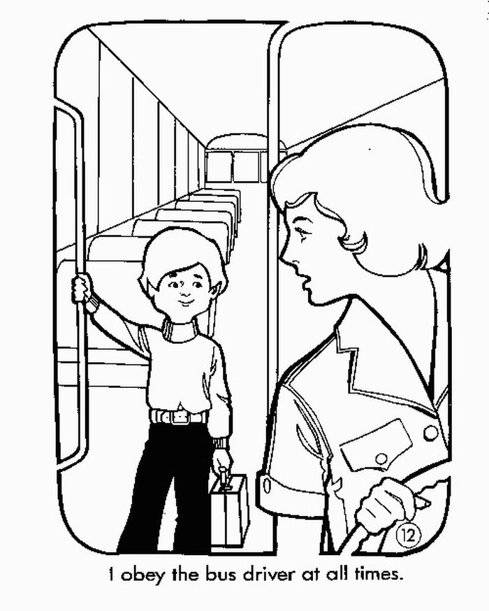 Preschool School Bus Coloring Page