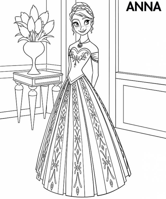 Princess Anna Frozen Coloring Page