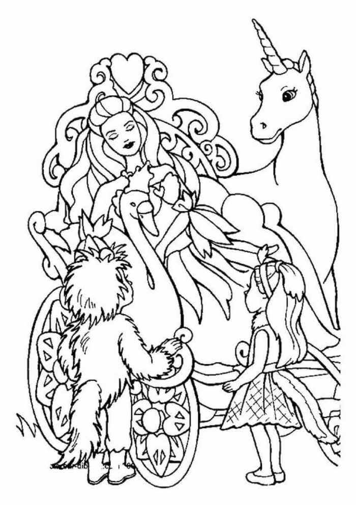 Princess Coloring Pages Barbie