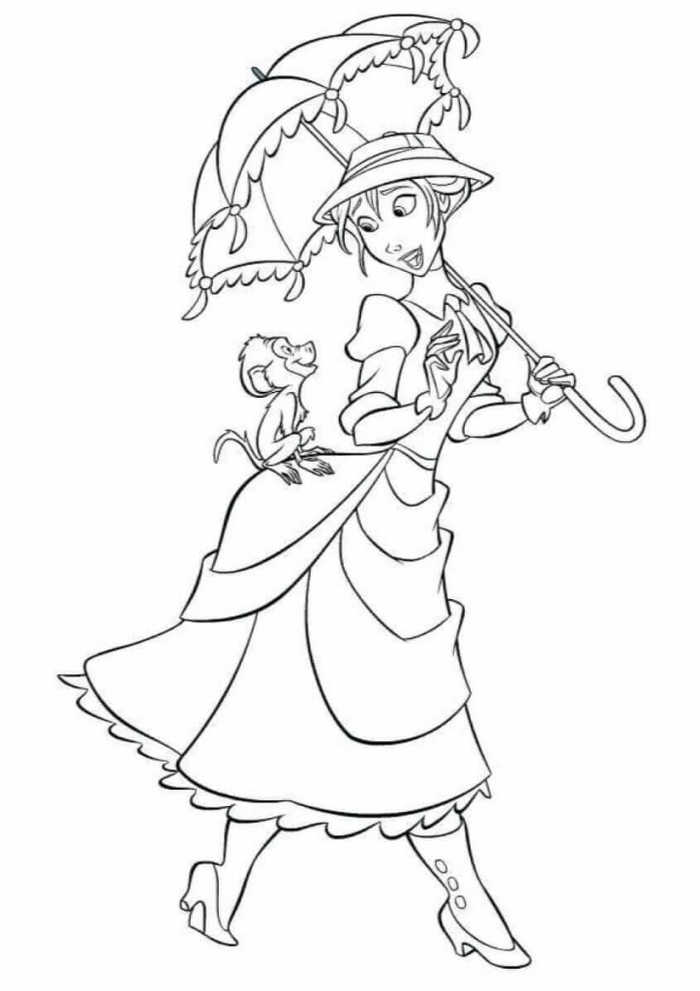 Princess Coloring Pages Jane From Tarzan