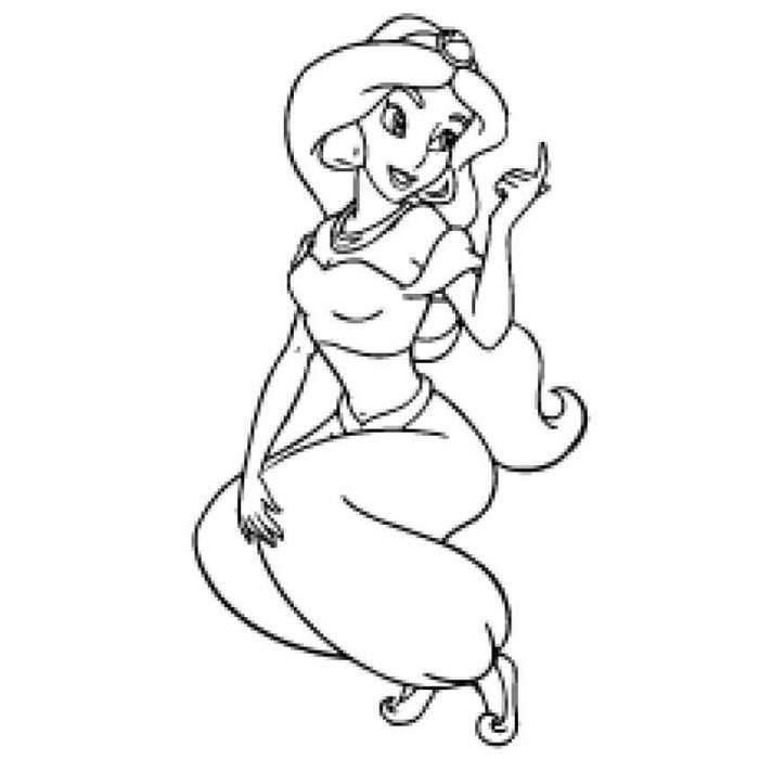 Princess Coloring Pages Jasmine