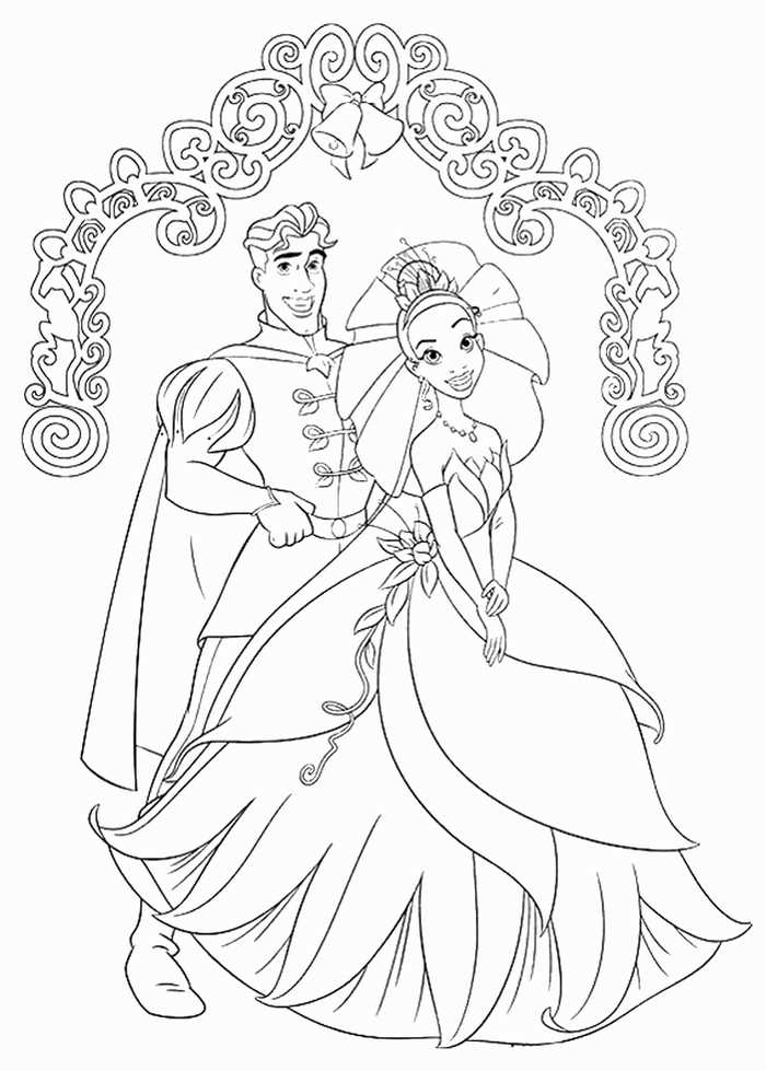 Princess Frog Tiana Coloring Page