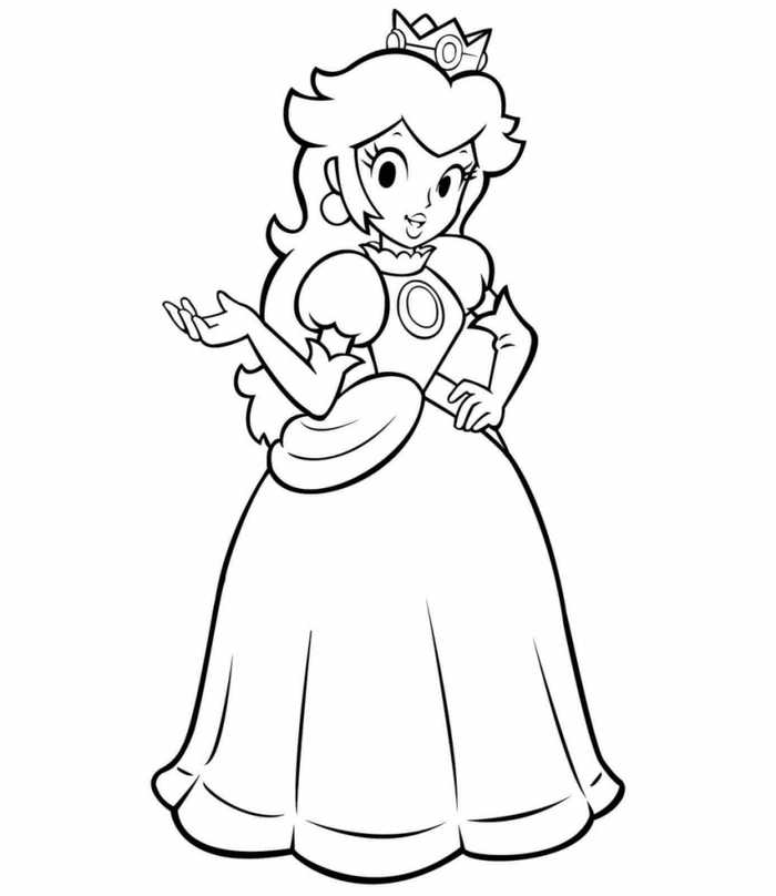 Princess Peach Coloring Pages