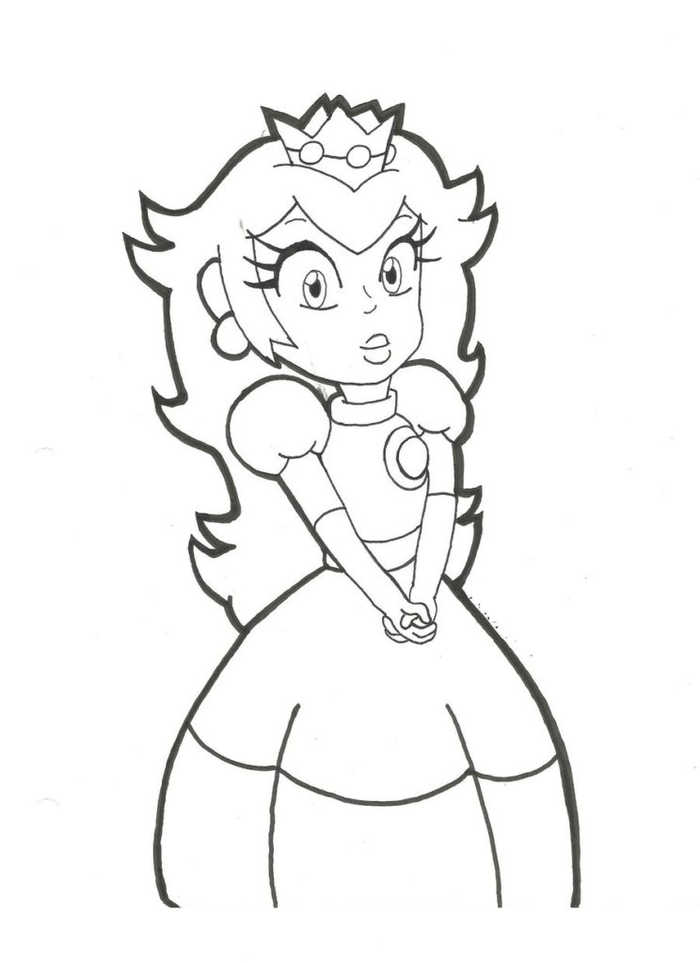 Princess Peach Coloring Pages