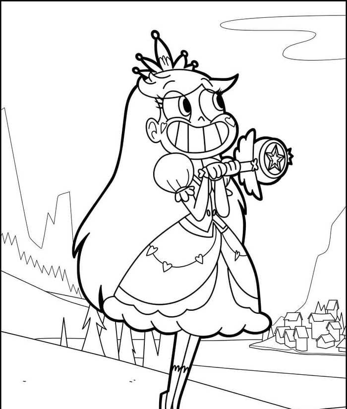 Princess Star Butterfly Star Vs. The Forces Of Evil Coloring Page