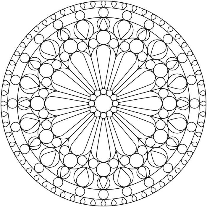 Print Easy Mandala Coloring Page