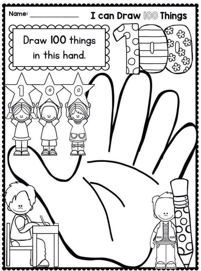 Printable Days Of School Coloring Pages Free