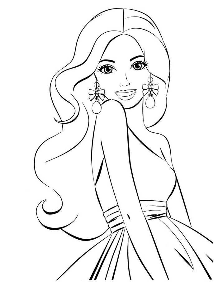 Printable Barbie Coloring Page