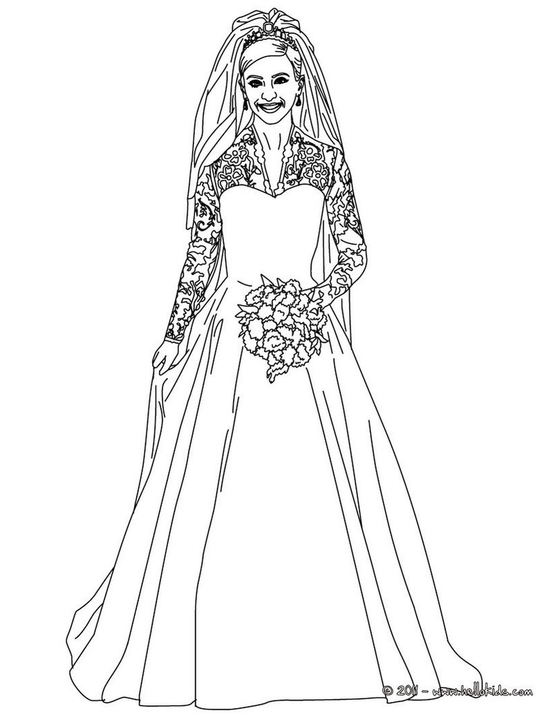 Printable Barbie Wedding Coloring Pages