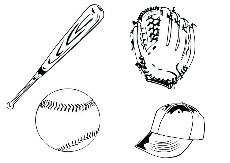 Printable Baseball Glove Coloring Pages