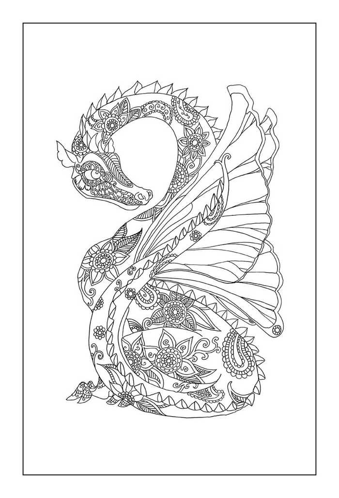 Printable Dragon Coloring Pages For Adults