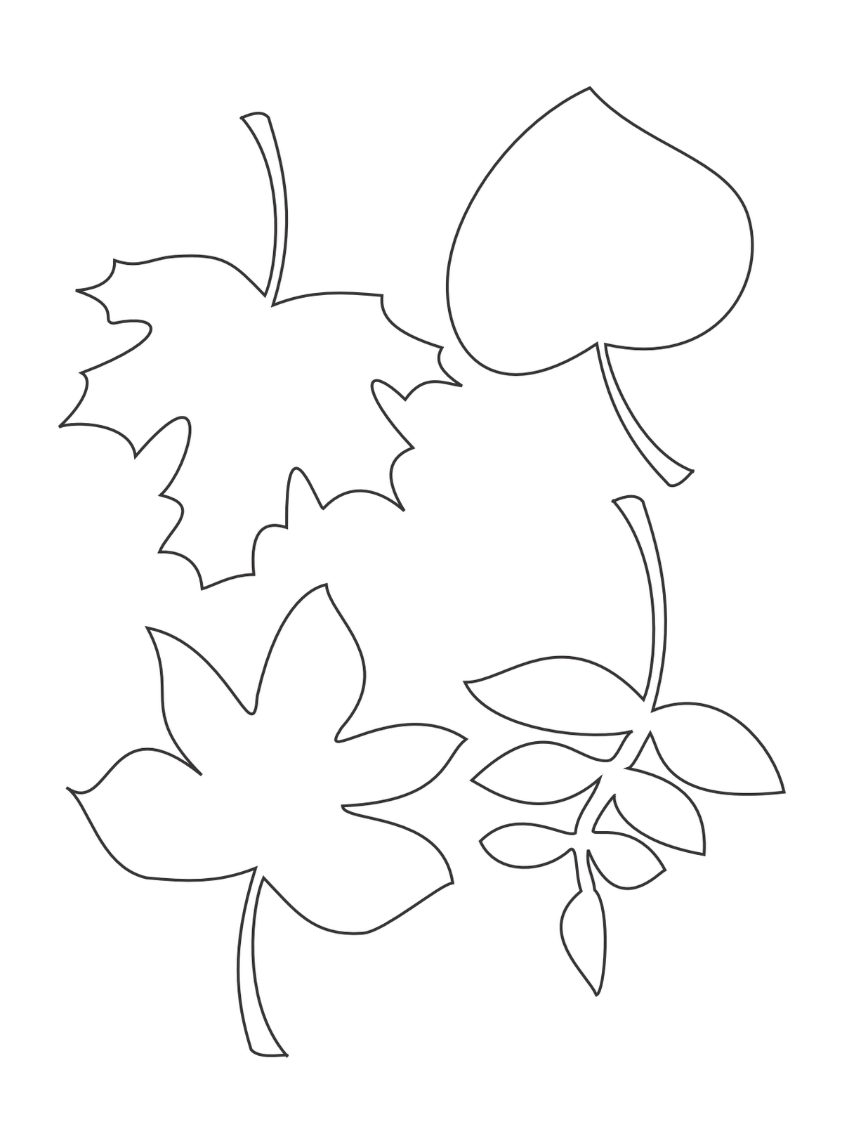 printable leaves coloring pages