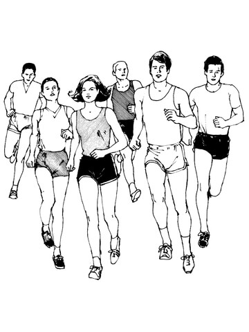 printable marathon running coloring pages