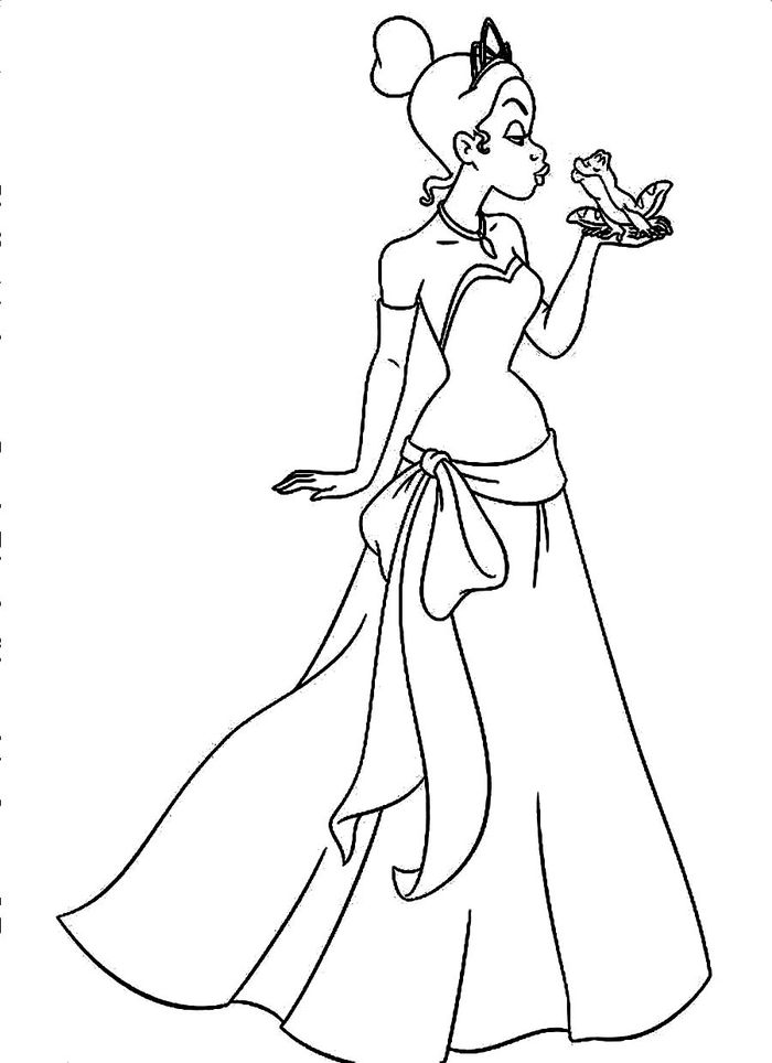 Printable Princess Tiana Coloring Pages