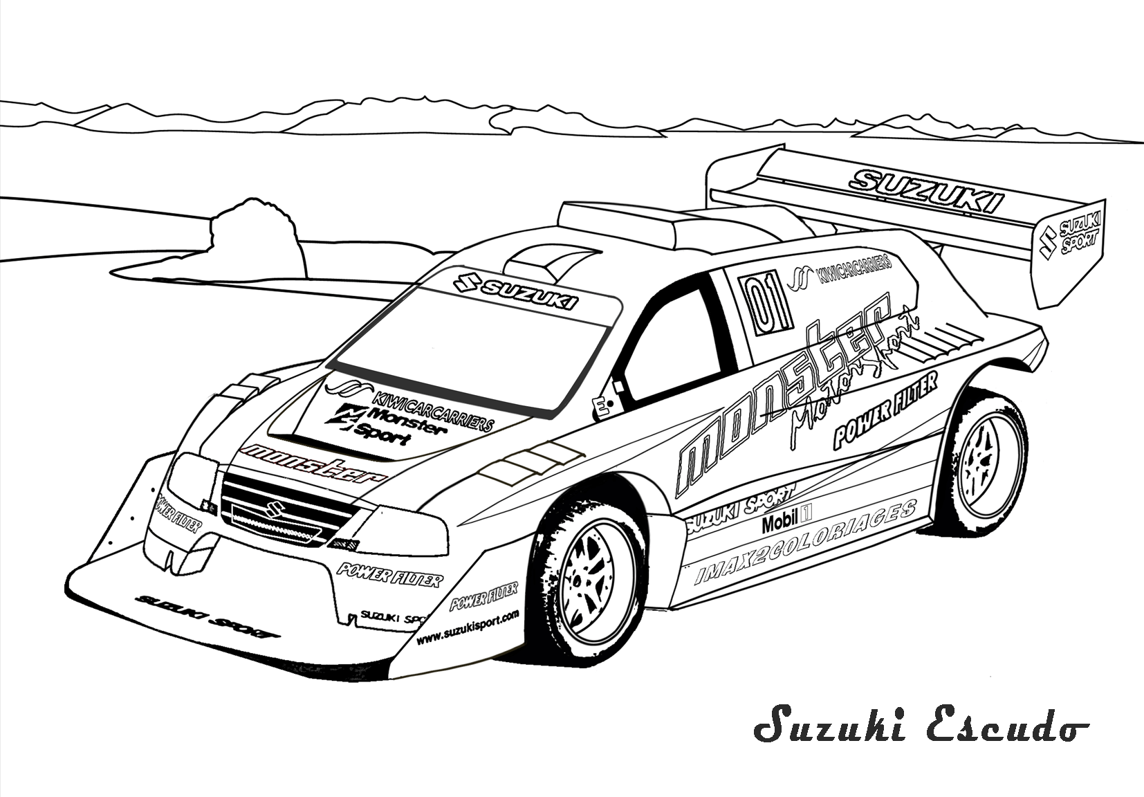 printable rallycross coloring pages