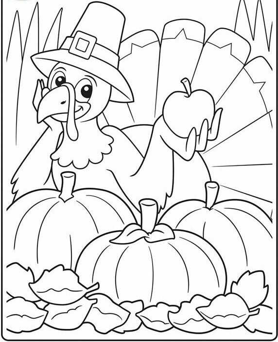 Pumpkins Thanksgiving Coloring Page