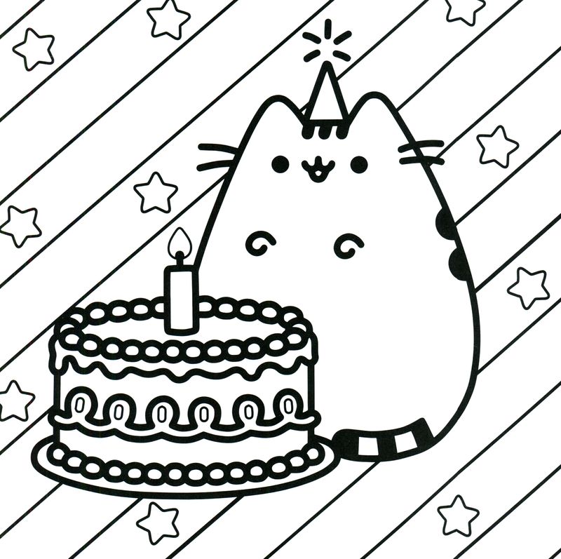 Pusheen Coloring Pages Thanksgiving