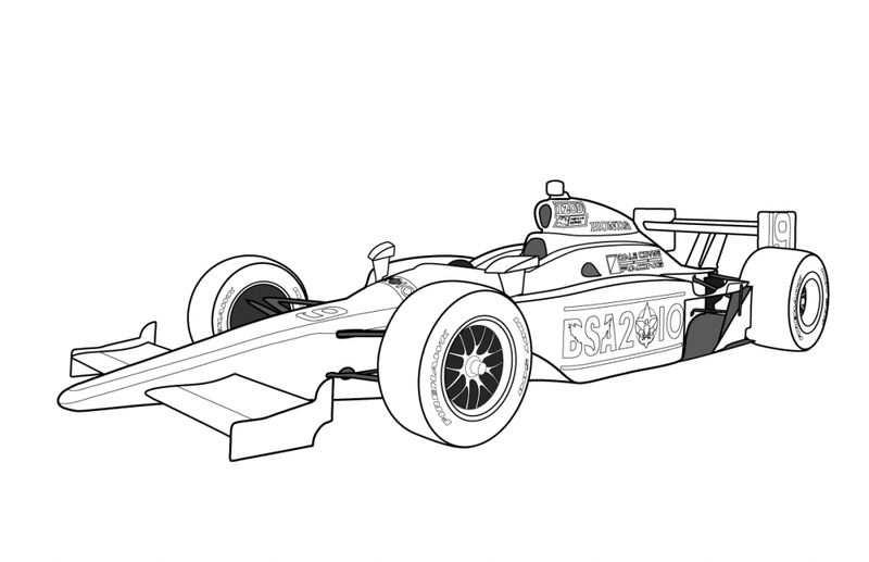 Race Car Coloring Page 1