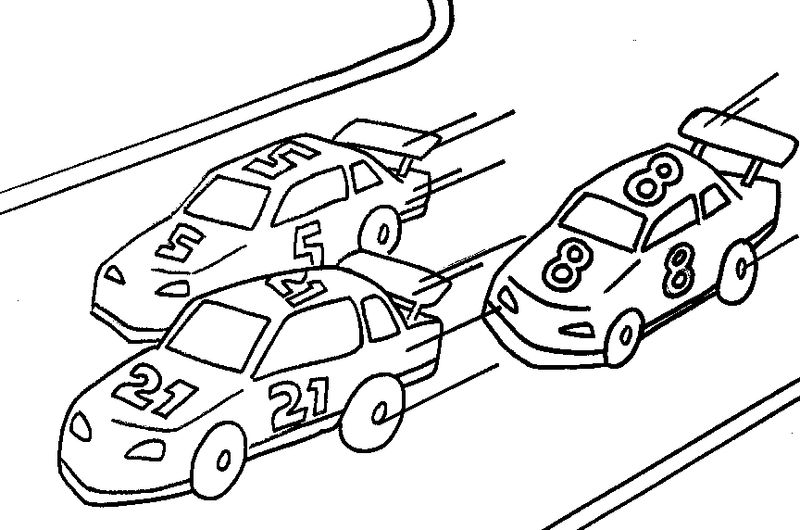 Race Cars Coloring Page