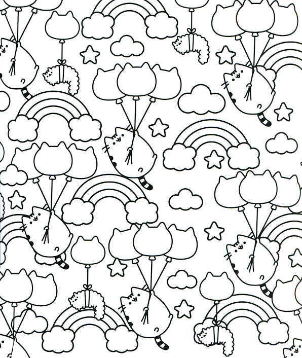 Rainbow Kawaii Coloring Pages